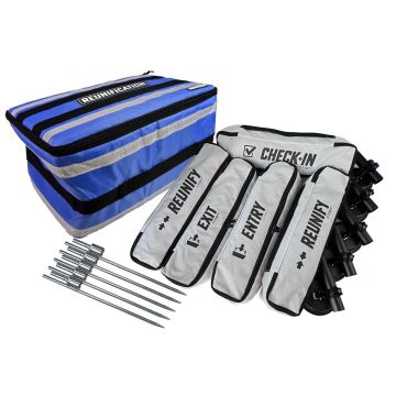 COMMAND GOBAG™ Reunification Flag Kit, Blue, Assists Reunification Standard Method, Includes 5 Flag Banners, 5 Suction Bases, 5 Ground Spikes