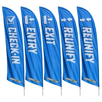 COMMAND GOBAG™ Reunification Flag Kit, Blue, Assists Reunification Standard Method, Includes 1 REUNIFY Flag Banner, 1 Ground Spike, 1 500' REUNIFICATION boundary tape roll