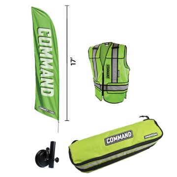 COMMAND GOBAG™ Incident Command Compact Kit, Green ICK, Including 17' COMMAND Flag Banner with Suction Base & 4-way Adjustable COMMAND Vest
