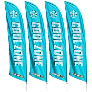 COMMAND GOBAG™ Coolzone Flag Kit, Blue, Includes 4 Flag Banners, 4 Suction Bases, 4 Ground Spikes. Identifies Heat Relief Areas