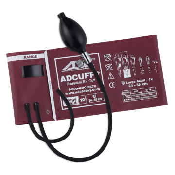 ADCUFF+ Inflation System 1 pc Cuff, Lrg Adult, Burgundy