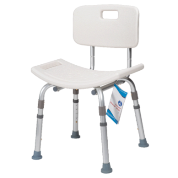 Deluxe Shower Chair w/ Back, White, 1pc/bx