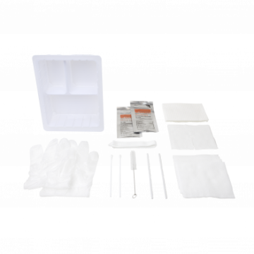 Tracheostomy Care Kit - Three Compartment Saline Tray, 20/cs