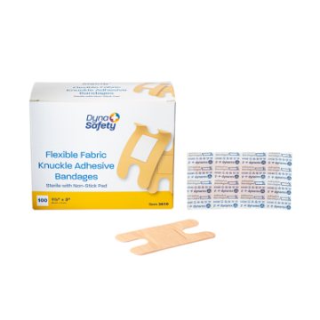 Adhesive Fabric Bandages Knuckle  Sterile 1 1/2" x 3"
