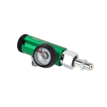 CGA 540 Style Oxygen Regulator - 0-4 LPM, DISS outlet, Brass-Sleeved, 5/1/cs