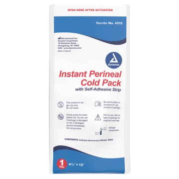 Perineal Instant Cold Pack with self adhesive strip 4 1/2" x 12" 24/Cs