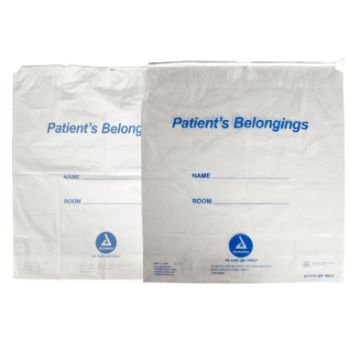 Patient Belonging Bag - Drawstring, 20" x 20" x 4", Clear, 250/cs