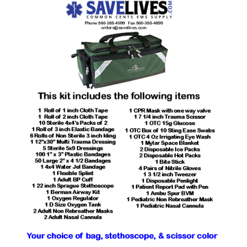 Iron Duck Breathsaver Plus Trauma Oxygen Duffle Bag with 0-25lpm Brass Regulator