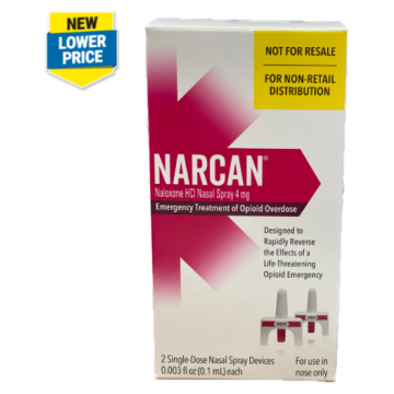 NARCAN OTC Nasal Spray Naloxone 4 mg 2 doses per Box  Over the Counter Version