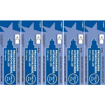 Procainamide HCL 1000mg Prefilled Syringe 10ml 5 per Package 