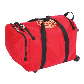 ROLLER GEAR BAG WITH END POCKET-RED