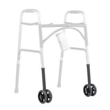 Walker Extension Leg with Dual Wheels, Grey, 1 Ea