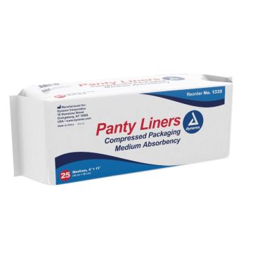 Panty Liners, Sq End w/ Adhesive Tab, 4" x 11", 10/25/cs
