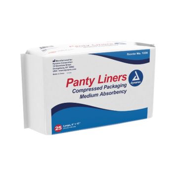 Panty Liners w/ Adhesive Tab, 6" x 17", 10/25/cs