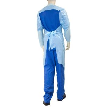 CPE Thumb Loop Isolation Gown, Blue, 5/15/cs