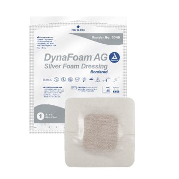 DynaFoam AG - Bordered Silver Foam, 4" x 4", 10/10/cs