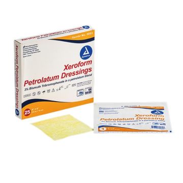 Xeroform Gauze Dressing, 4" x 4", 4/25/cs