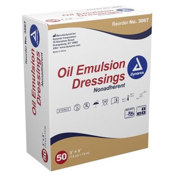 Oil Emulsion Dressing, 3" x 3", 4/50/cs