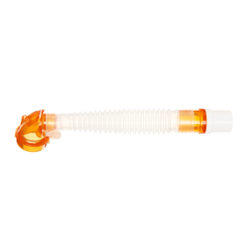 Pediatric Leak Elbow – w/ Elbow extender tube and orange 22mm/22mm adapter.