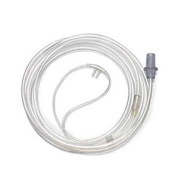 Premature nasal cannula with curved prongs and tube, 2.1m