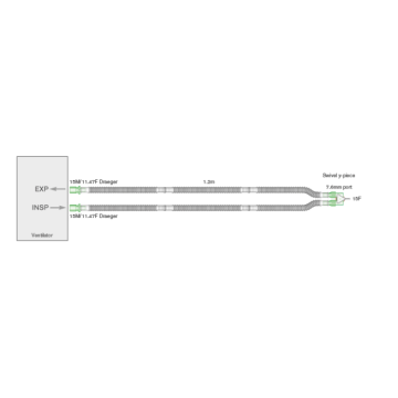 Transport Breathing System for Pneupac BabyPac Ventilators 10mm 1.2M