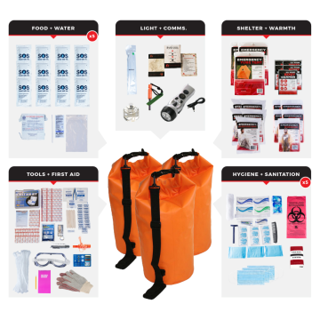 5 Person Comfort Survival Kit, Dry Bag