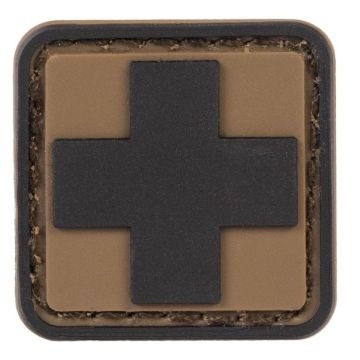 PATCH, MED CROSS - COY/BLK (1" X 1")