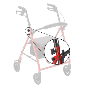 10206 Rollator Adjustment Knob, Black, 1