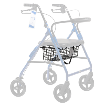 HD Rollator Basket, Black, 1