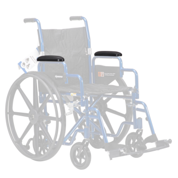 DynaRide Wheelchair Desk Length Arm Pad (Pair), Black, 1