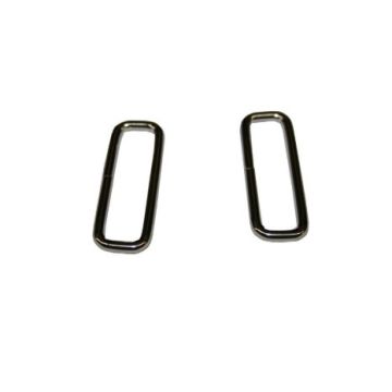 "D" rings, 1 pair, nickel plated