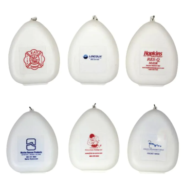 Kemp USA CPR Mask with O2 Inlet with 1-Color Custom Logo