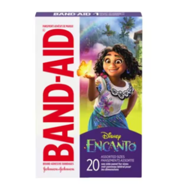 Band-Aid Adhesive Strip Bandage Plastic Assorted Sizes Encanto Sterile 20/Bx, 24 BX/CA