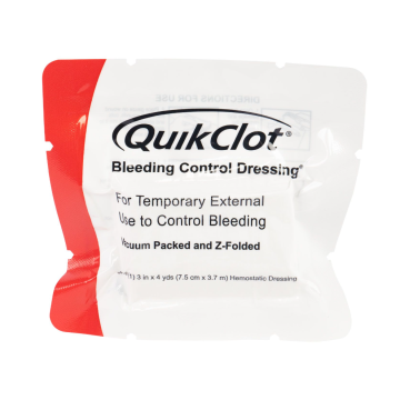 DRESSING, BLEEDING CONTROL - QUIKCLOT (Z-FOLD) 3'' x 4yd