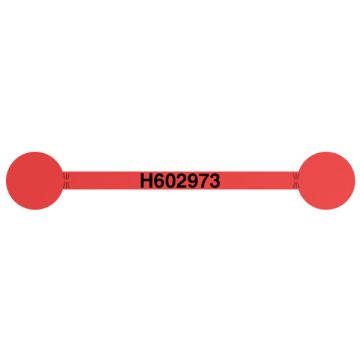 Non Residue Security Label, Red, 4.5 x 0.75 in, Barbel