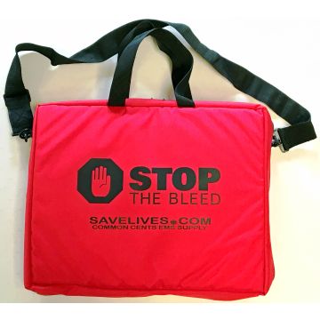 Red Stop the Bleed Kit Full of Supplies with No Quikclot