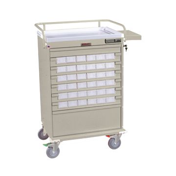 Value Line Med Bin Cart with 36 – 3.5 inch Bins with Basic E-Lock and Key Lock Override