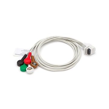 PATIENT CABLE H3+ 5-WIRE AHA SNAP GRAY