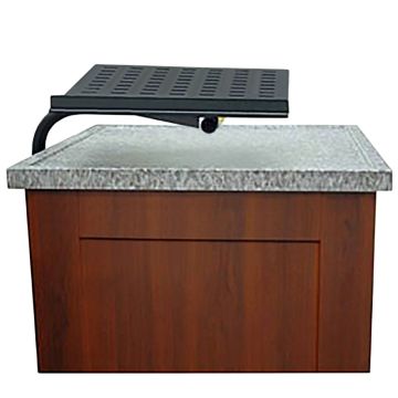 Laptop Shelf for Wood Vinyl Carts - Aluminum, Adjustable Height, Full Swivel. Attaches to Rear of Cart. Default Color  Is Hammer Black Unless Purchase Order Indicates Another Color Choice.  Factory Install Only