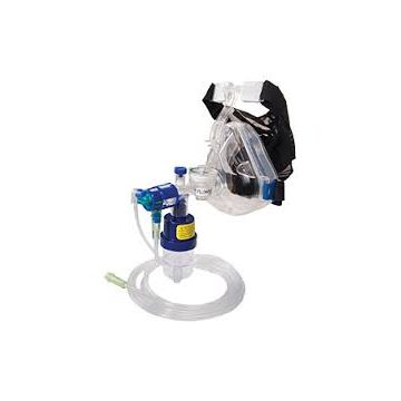 Flow-Safe II EZ, Small Adult Deluxe Mask with Ports and EZflow MAX Nebulizer, 5 per Case.