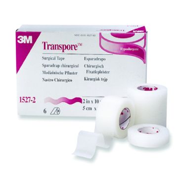 Transpore Transparent Hypoallergenic Tape 2" 6 Rolls per Box