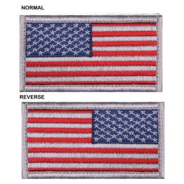 United States of America Flag Patch 2 x 3 inches White Border Multiple Configurations