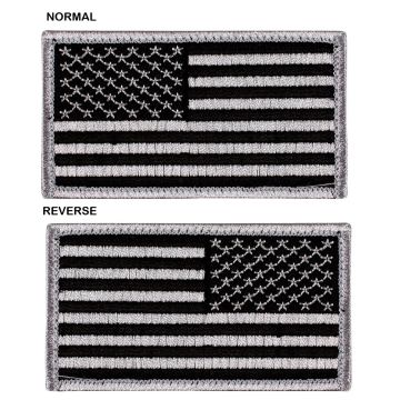 Rothco American Flag Patch Black/ Silver Multiple Configurations