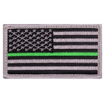 Thin Green Line US Flag Patch - Hook Back