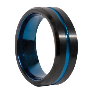 Tungsten Carbide Thin Blue Line Ring