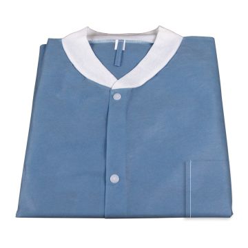 Lab Coat w/ Pockets: DARK BLUE Large  3bags/10pcs/cs