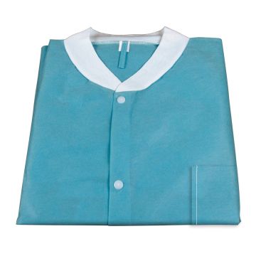 Lab Coat w/ Pockets: TEAL Small  3bags/10pcs/cs