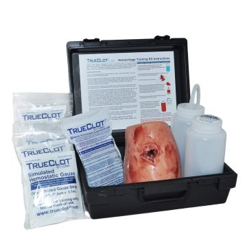 GSW w/ z-fold gauze TrueClot Wound Training Kit, Light Skin Tone (5161-L)