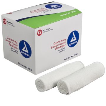 Stretch Gauze Bandage Roll 4" Non Sterile