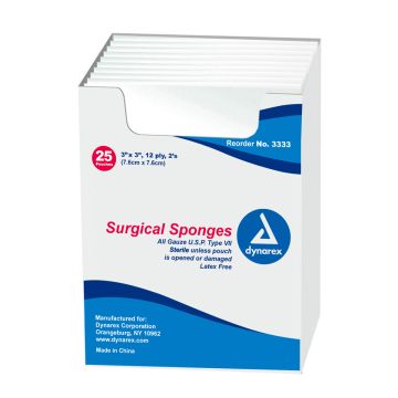 Surgical Gauze Sponge Sterile 2's 3"x 3" 12 Ply